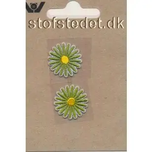 2 Motiver med marguerit i grøn - Blomster, stjerner og sløjfer