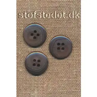 4-huls knap blank gråmeleret 18 mm - Knapper Hvid, grå og sort