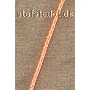 Anoraksnor 6 mm.i hvid og neon orange. - Anoraksnor