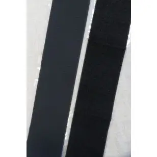 100 mm. velcro sort med lim - selvklæbende - 