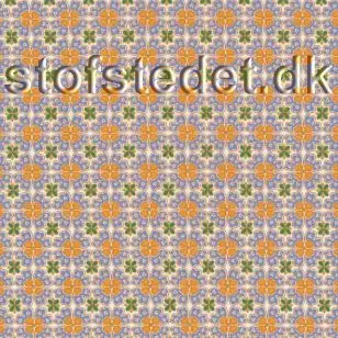 Bomuld øko-tex 100, i offwhite med blomster mønster. - 