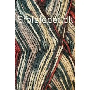 Strømpegarn Sokkengaren fv.23 i flaskegrøn, beige, støvet rød - P: 2-3 - Strømpegarn Sokkengaren