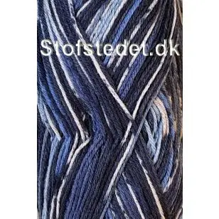 Strømpegarn Sokkengaren fv.21 i mørkeblå, klar blå, denim - P: 2-3 - Strømpegarn Sokkengaren
