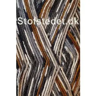 Strømpegarn Sokkengaren fv.28 i okker, koksgrå, lysegrå - P: 2-3 - Strømpegarn Sokkengaren