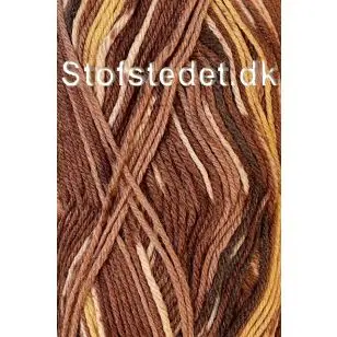Strømpegarn Sokkengaren fv.19 i rød-brun, beige, gul - Strømpegarn