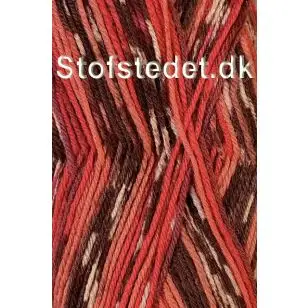 Strømpegarn Sokkengaren fv.11 i rød, brun, beige - Strømpegarn