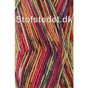 Strømpegarn Sokkengaren fv.08 i orange, pink, lime, lilla - Strømpegarn