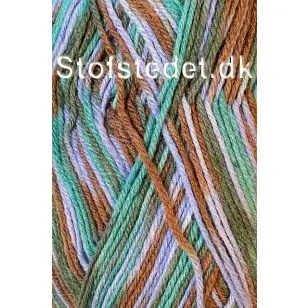 Strømpegarn Sokkengaren fv.01 i army, irgrøn, lavendel, rødbrun - Strømpegarn