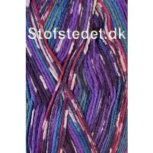 Strømpegarn Sokkengaren fv.14 i lilla, petrol, aubergine - Strømpegarn