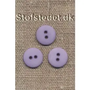 Lys lilla 2-huls knap i plast - 13 mm. - Knapper Rød/lyserød/lilla