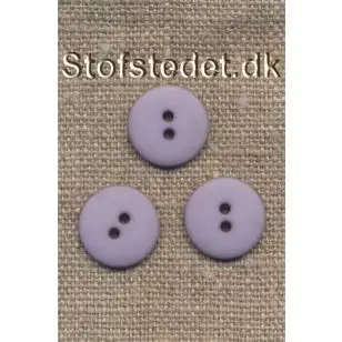 Lys lilla 2-huls knap i plast - 15 mm. - Knapper Rød/lyserød/lilla