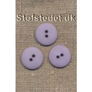 Lys lilla 2-huls knap i plast - 18 mm. - Knapper Rød/lyserød/lilla