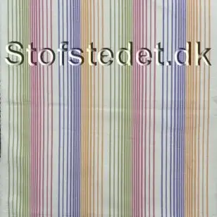 Liggestole stof stribet i offwhite, lilla, pink, lysegrøn - Liggestolestof