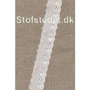 Feston i hvid med blank broderi 25-28 mm. - Feston