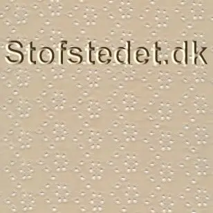 Polyester jersey i broderi anglaise i creme - Polyesterjersey