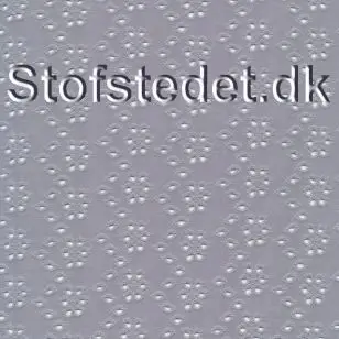 Polyester jersey i broderi anglaise i støvet lyseblå - Polyesterjersey