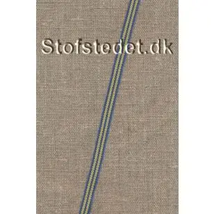 Smalt bånd stribet i blå og gul 8 mm. - Gjordbånd, bændel og sportsbånd