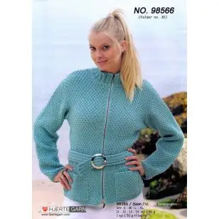 98566 Jakke i perlestrik - Pind 5-5½