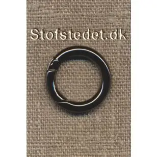 Rund Karabinhage i gun metal 25 mm. - Spænder og hægter