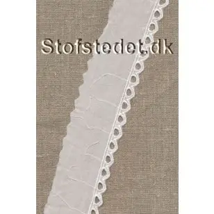 Feston i hvid med hullet og buet kant 45-50 mm. - Feston