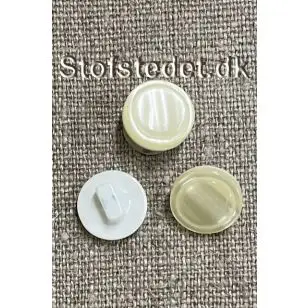 Rund knap i creme 12½ mm. - Knapper Brun, beige og off-white