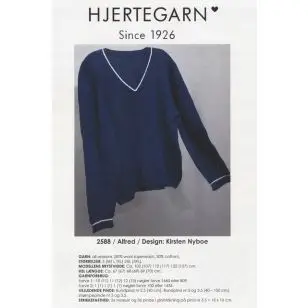 2588 Strikket Herre bluse med v-hals - Strikopskrifter