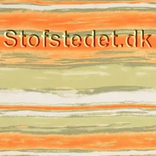 Let 100% viscose batik i stribet i orange, lysegrøn, hvid, støvet grøn - Viscose Fastvævet