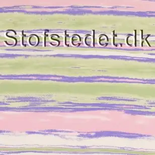 Let 100% viscose batik i stribet i lyserød, lysegrøn, hvid, lilla - Viscose Fastvævet