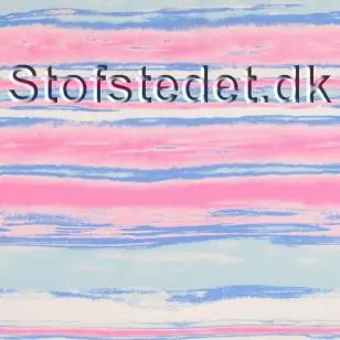 Let 100% viscose batik i stribet i lyserød, pink, aqua, turkis - Viscose Fastvævet