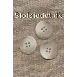 4-huls knap meleret knækket hvid og klar 20 mm - Knapper Hvid, grå og sort