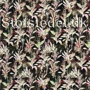 Cupro/Viskose med blomster og blade - Viscose Fastvævet