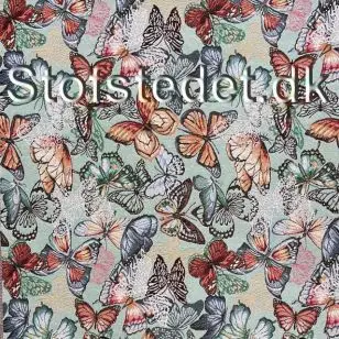 Gobelin i støvet grøn med sommerfugle - Gobelin