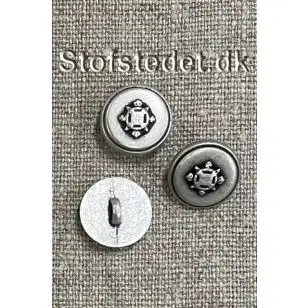 Metal-knap med våbenskjold i gl.sølv, 15 mm. - Guld-, sølv- og metalknapper