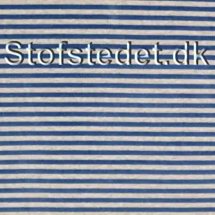 Stræk Velour stribet i grå og denim - Velour