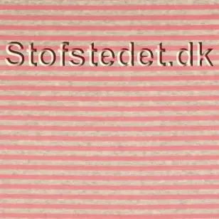Stræk Velour stribet i grå og rosa. - Velour
