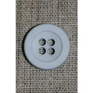 Lysegrå 4-huls knap m/store huller - Knapper Hvid, grå og sort