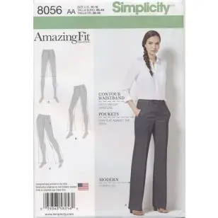 Simplicity 8056 Klassisk bukser med skrålomme  - Amazing Fit - Simplicity mønstre