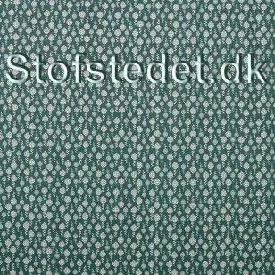 Bomuld i petrol med hvid artiskok - Div mønstret bomuld