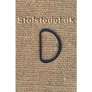 Flad D-ring sølv, 15 mm. - Spænder og hægter