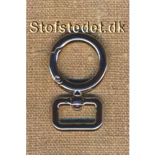 Karabinhage i sølv 25x42 mm.med rundt hoved - Spænder og hægter