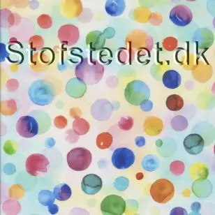 Afklip Patchwork stof med bobler i multifarvet 50x55 cm. - Afklip patchwork