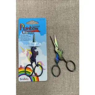 Lille sysaks enhjørning i glimmer i regnbue farver - Sakse