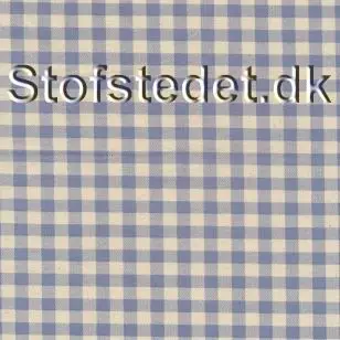 Bomuld ternet i st&oslash;vet bl&aring; og offwhite - forvasket - 