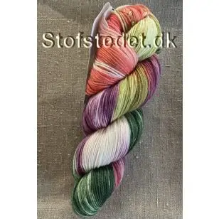 Armonia Merinould Håndfarvet i offwhite, cerisse, grøn, koral - P: 2½-3 - Armonia