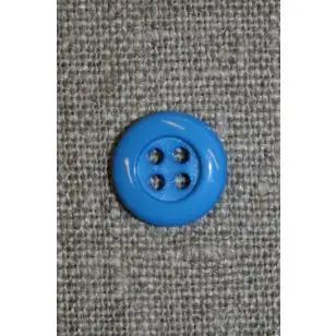 4-huls knap 12 mm, turkis blå - Knapper Blå, turkis og petrol
