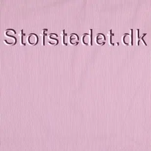 Skjortestof smal stribet i støvet syren og hvid - Skjortestof