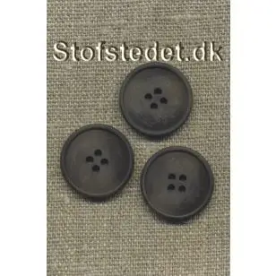 Mørk army meleret 4-huls knap 22 mm. - Knapper Grøn, gul og orange