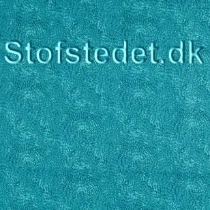 Bomuld med lille mønster mørk turkis, turkis, petrol. - Div mønstret bomuld