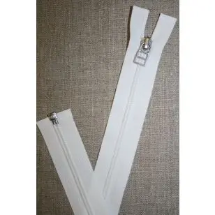 69 cm lynlås m/sølv vedhæng, hvid - Lynlåse delbare