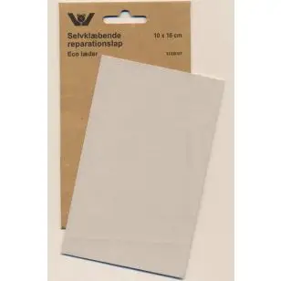 Lap i imiteret læder Eco i sand/offwhite - Til møbler - Selvklæbende - Reparationslapper